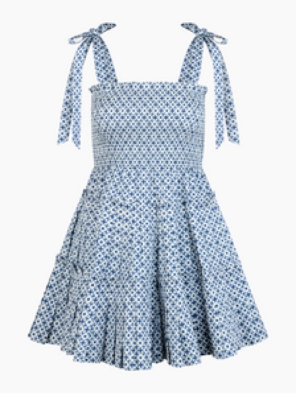 Hill House Ribbon Charlotte Nap Dress - Navy Circular Lattice